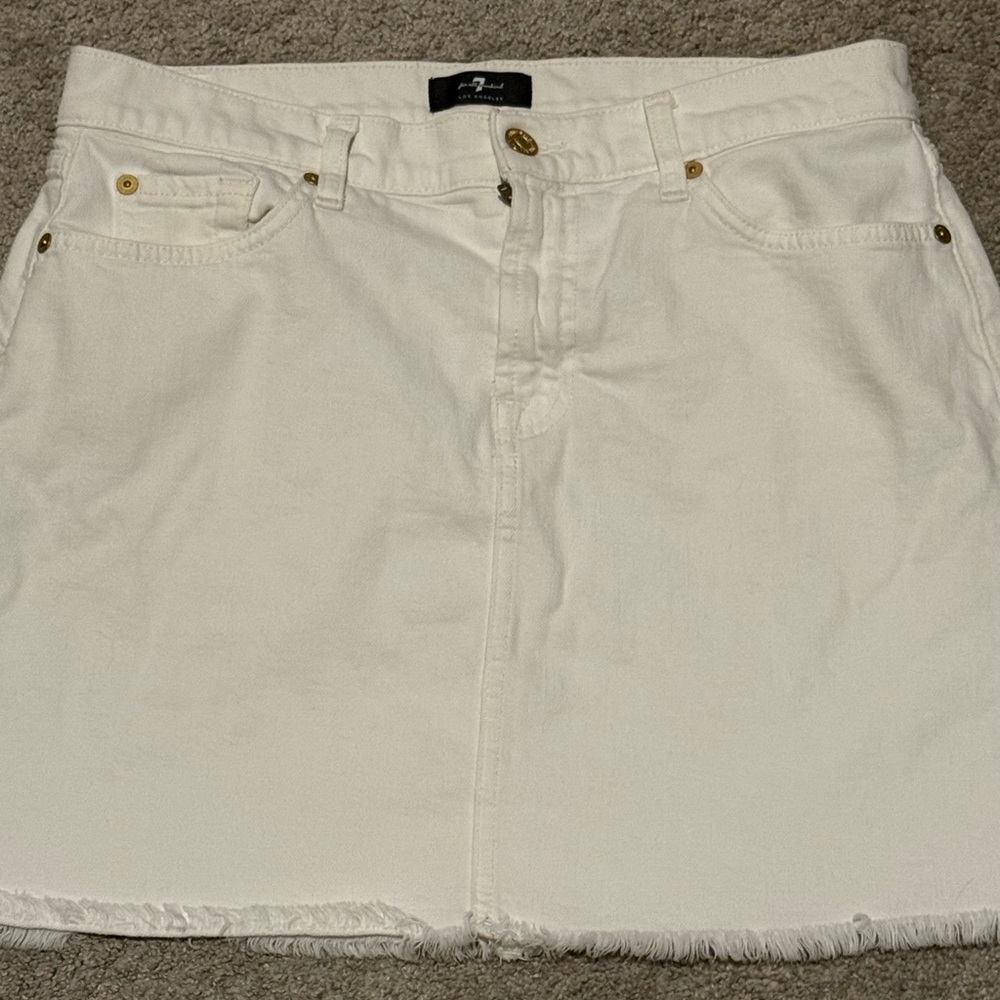 7 FOR ALL MANKIND Denim White A-Line Skirt Size:28 - Picture 4 of 10